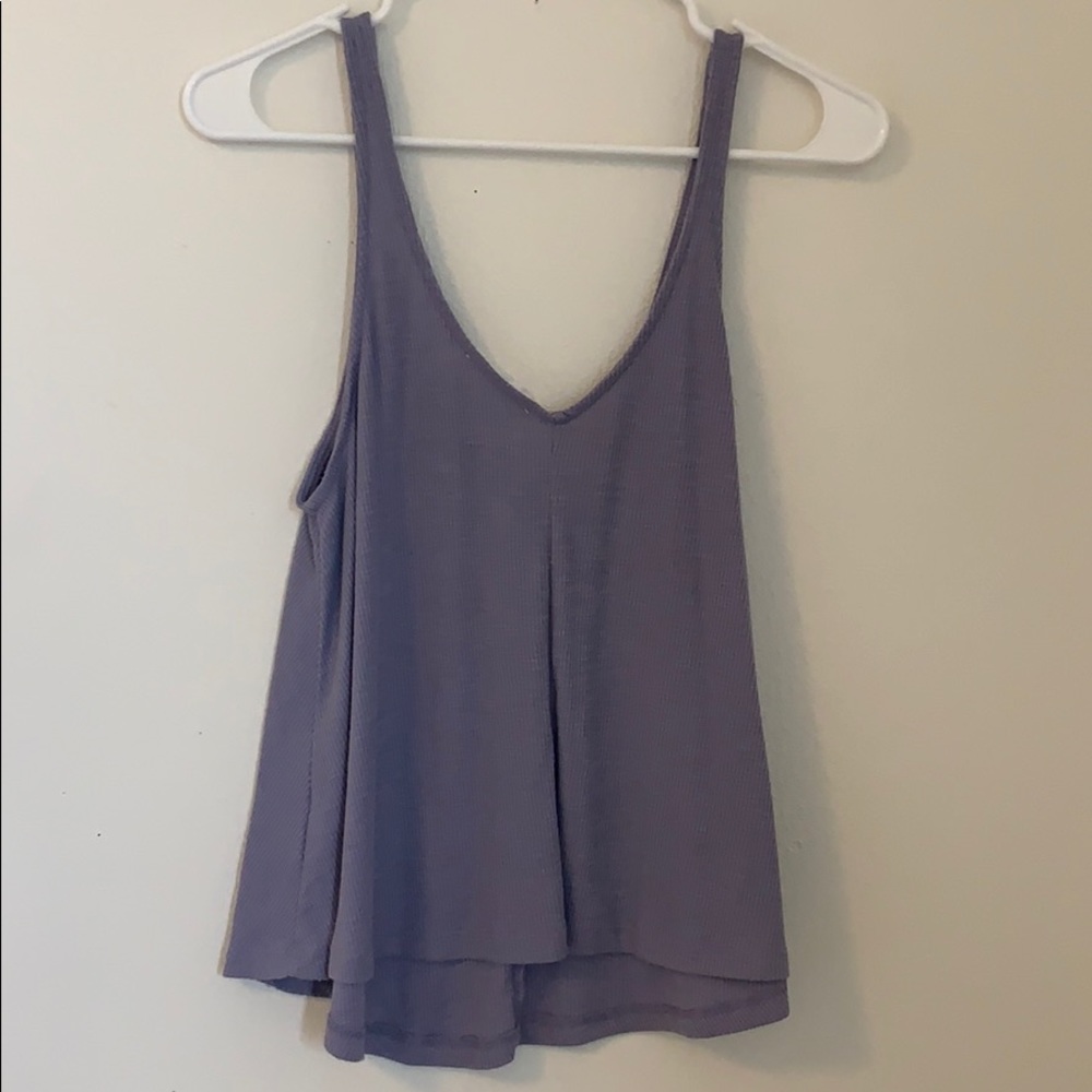 Flowy Ribbed Tank Top in Purple - Picture 3 of 3